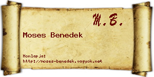 Moses Benedek névjegykártya